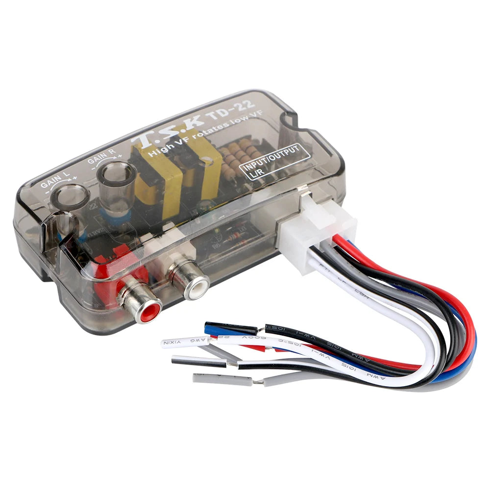 12V Converter Adapter Adjustable Frequency Line Car Subwoofer Stero Radio Converters Auto Car Audio Converter RCA Stereo