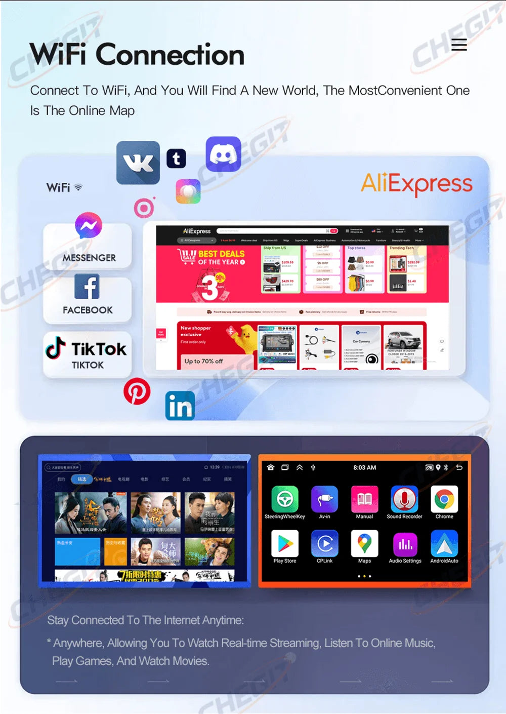 2 Din Universal Android 13 Car Radio 7/9/10 Inch Wireless CarPlay Android Auto GPS Bluetooth Multimedia Head Unit for Toyota
