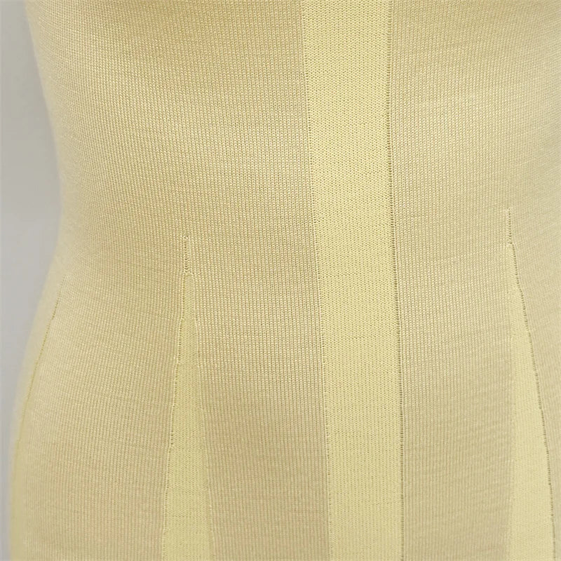Tsiisd Ribbed Knit Maxi Dress For Women Deep V-Neck Slim High Slit Elegant Patchwork Commute Party Dress Women Knitwear Dress