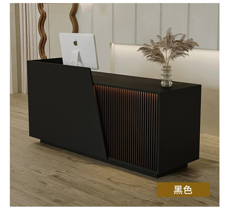 Customized Professional Reception Counter Simple Design Style Reception Desk Creative Storage Theke Empfang Office Furniture
