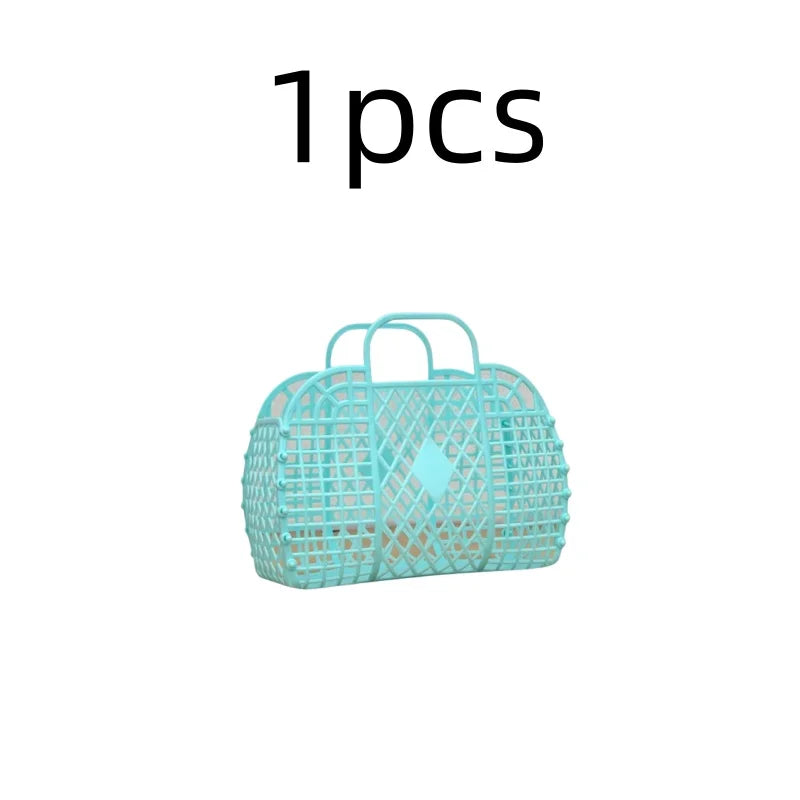 Detachable Shower Plastic Bath Bathroom Hollow Wash Storage Shopping Basket Home Storage Organization