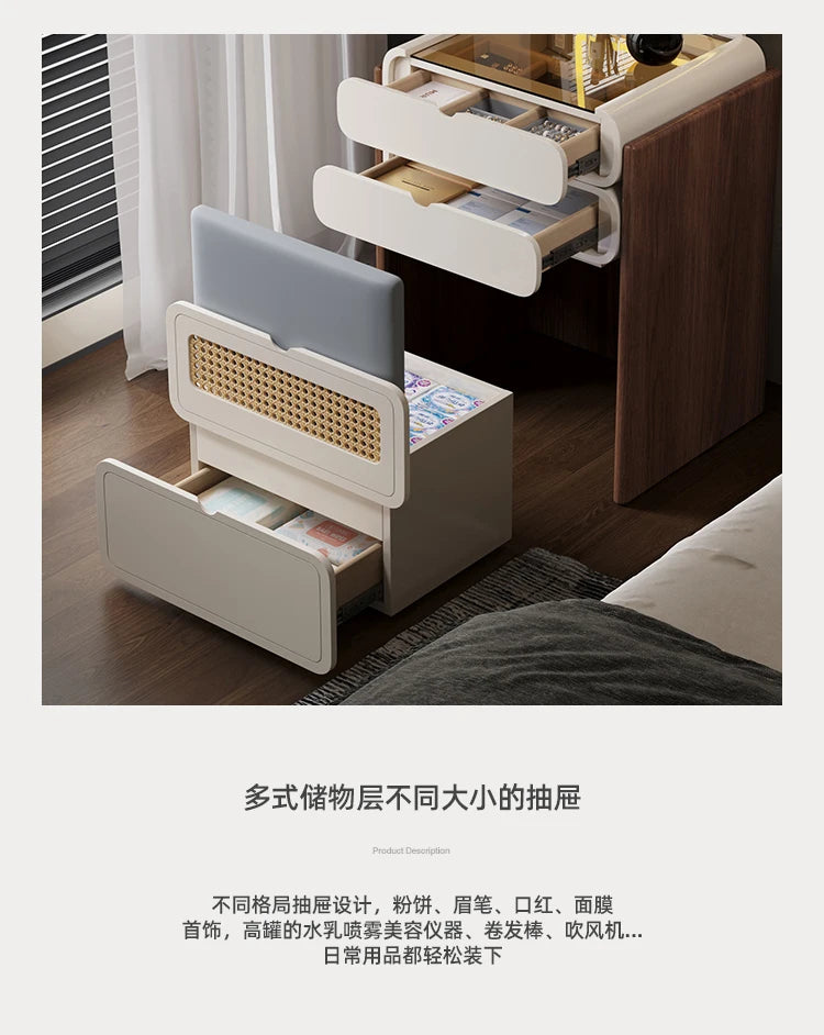 Dressing Table Bedroom Minimalist Design New Mini Bedside Table Storage Elegant Stylish Coiffeuse Maquillage Meuble Furniture