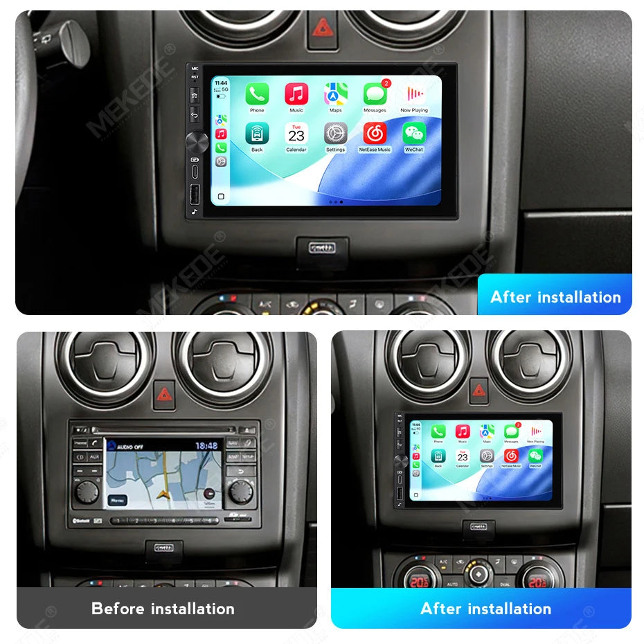 Universal 2DIN 7 Inch Car Multimedia Video Player CarPlay Android Auto Touch Screen FM Autoradio USB Knob Radio Stereo Head Unit