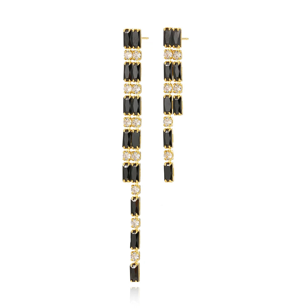 Black Crystal Tennis Bracelets for Women & Men Luxury Iced Out Cubic Zirconia Adjustable Bracelet on Hand Hippie Jewelry