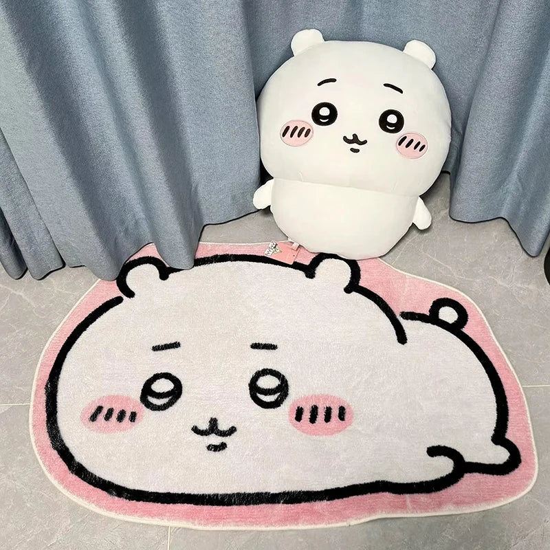 Hot Cartoon Rug Anime Hachiware Usagi Plush Floor Mat Bathroom Non-Slip Carpet Car Cushion Soft Living Room Decor Gifts