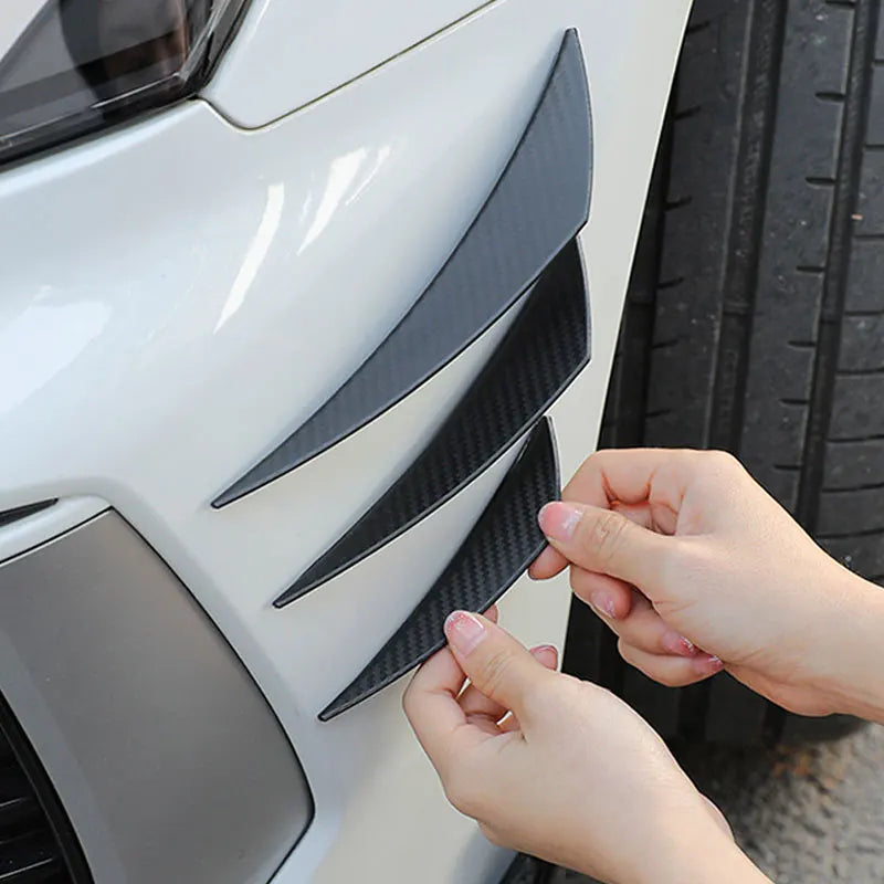 BLALION  6pcs Universal Front Bumper Lip Decoration Diffuser Splitter Fins Body Spoiler Canards Valence Chin Car Tuning Canard