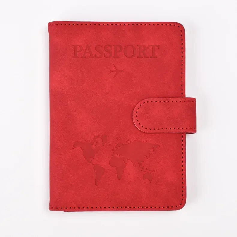 Leather Passport Holder Travel Wallet with ID Credit Card Slot PU Leather Passport Covers Case RFID Blocking Passport Protector