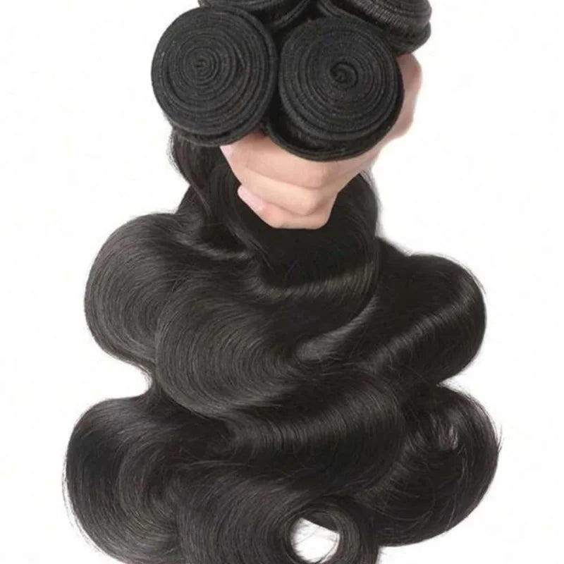 42 Inch Body Wave Human Hair Bundles Natural Black Brazilian Virgin Hair Weave 12A Unprocessed Real Human Hair Extensions Full T