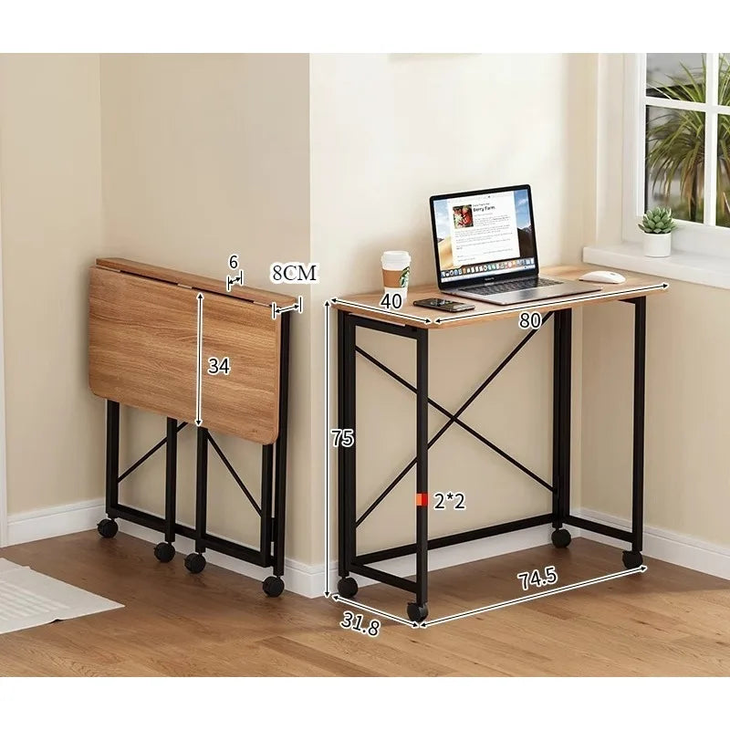 Folding computer desk desk removable table home student study table bedroom bedside table writing table desk