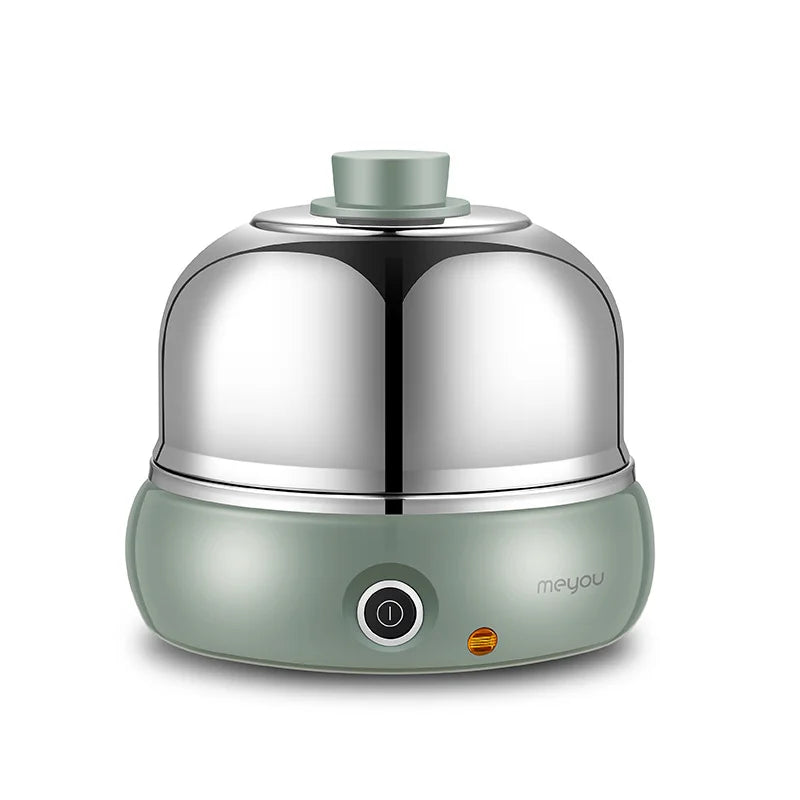 9 Eggs Full 304 Stainless Steel Electric Egg Cooker Steamer With Big Capacity For Soft Medium Hard Boiled Poached Custard Bread