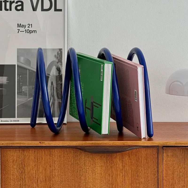 Modern Nordic Style Bookcase Multifunctional Desktop Storage Shelf Minimalist Tabletop Book Rack Organizer for Home Living Room