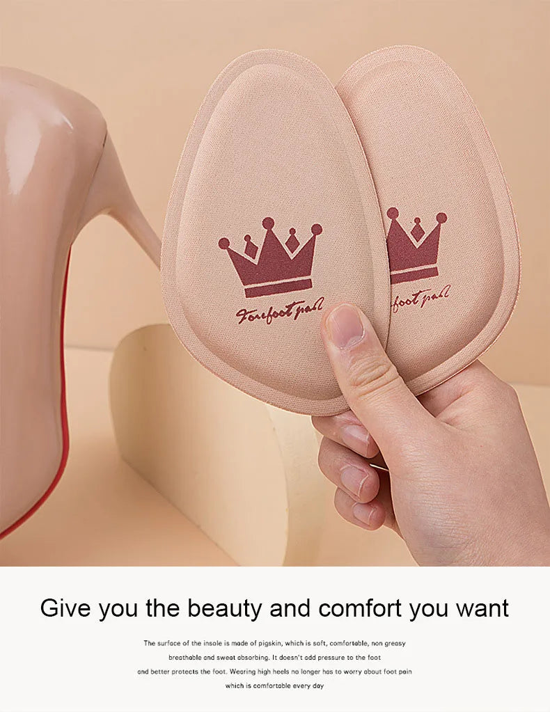 Women Forefoot Pad Pain Relief Insert Half Size Insoles Non-slip Cushion Shoe Breathable Sweat Absorbing Foot Pads for Shoes