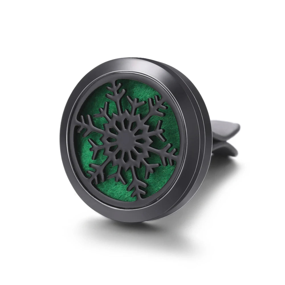 New Car Air Freshener Diffuser Clip Black Hollow Pattern Aromatherapy Lockets Essential Oil Perfume Pendant Car Ornaments Gift