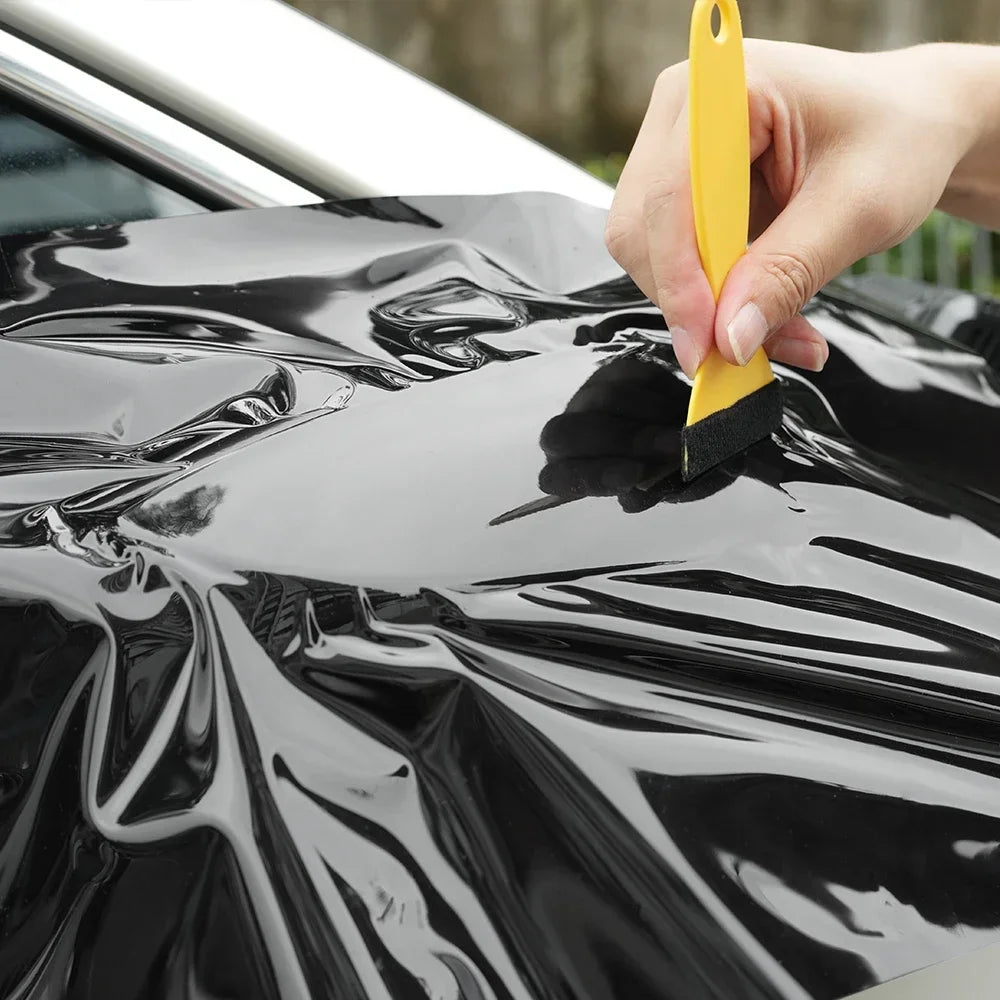 Ultra Gloss PET Piano Black Vinyl Wrap Film Sticker Auto Decoration Accessories Glossy Black Self Adhesive Vinyl Bubble Air Free car accessories accesorios para auto car decal