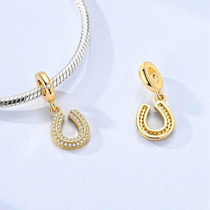 Hot Sales 925 Sterling Silver Golden Series Charms Beads Cross Devil's Eye Bow Charms Pendant Fit Original Bracelet DIY Jewelry