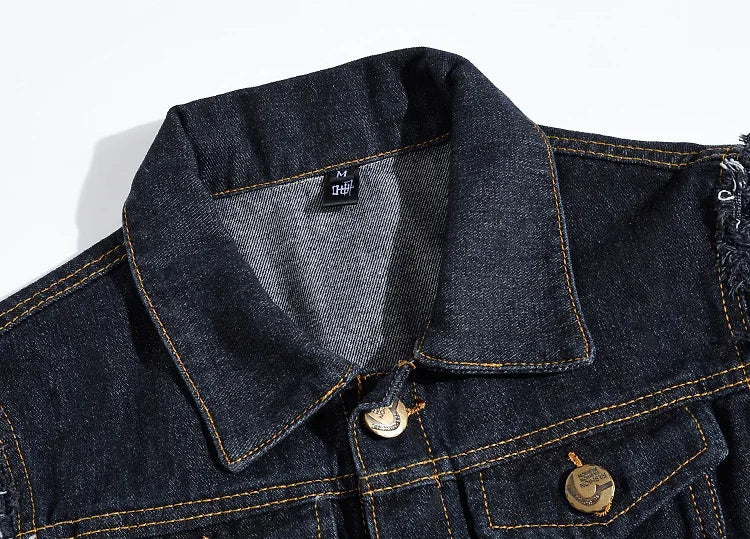 2025 Men's Fashion Jeans Sleeveless Jacket Vest Male Black Blue Denim Jeans Vest  Man Cowboy Outdoors Waistcoat Mens Jacket Vest