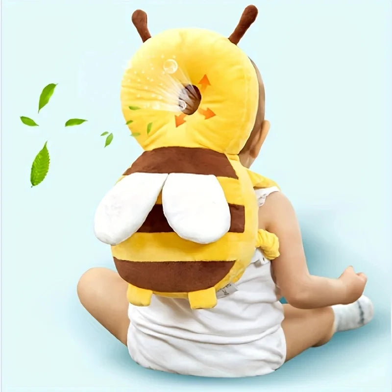 Head Back Protector Baby Protect Pillow Learn Walk Head Protector Cushion Anti Fall Backward Cap Carry Cartoon Kids Safe Bee Bag
