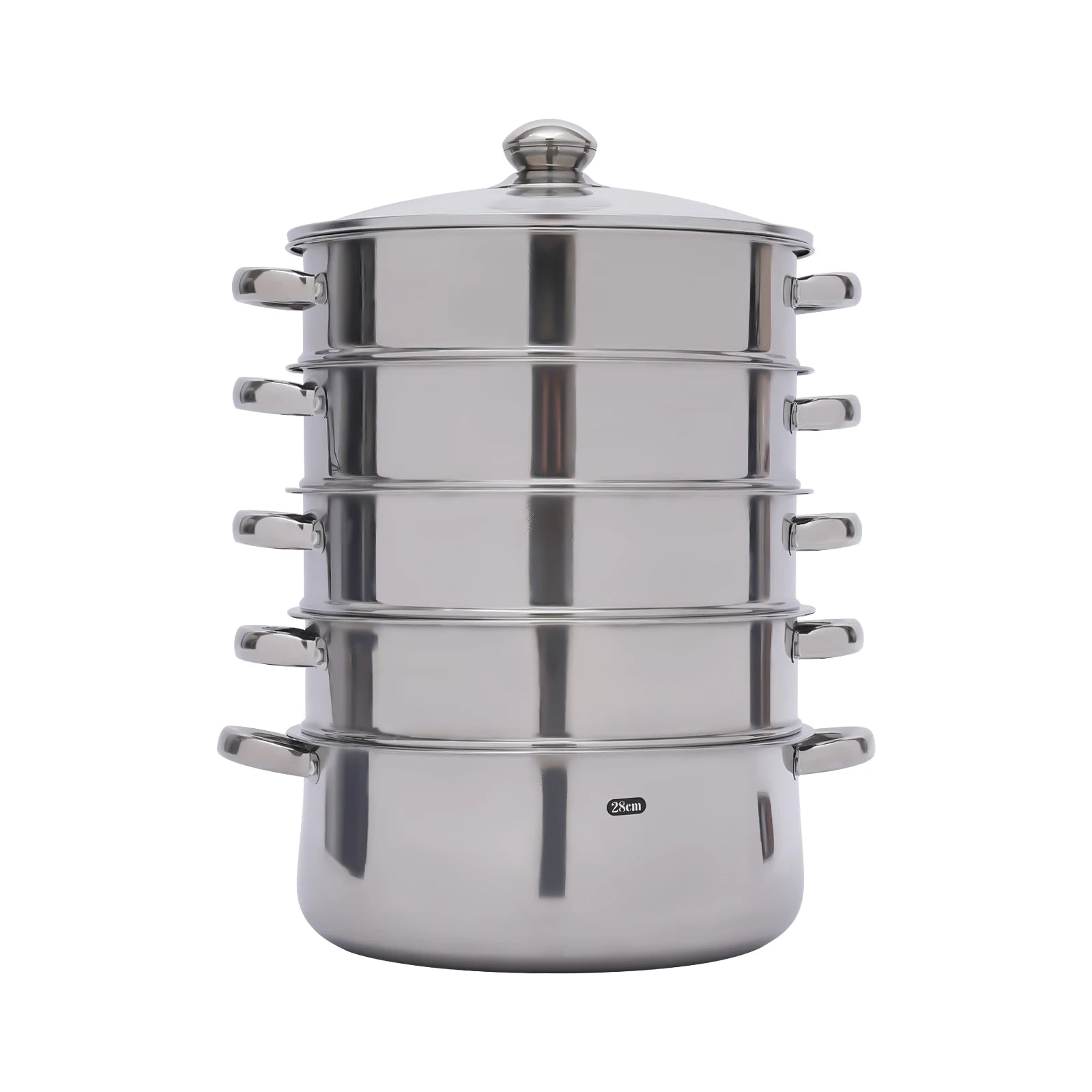 5 Tier 26 / 28 / 30cm Steam Cooker Steamer Pan Cook Food Veg Pot Stainless Steel