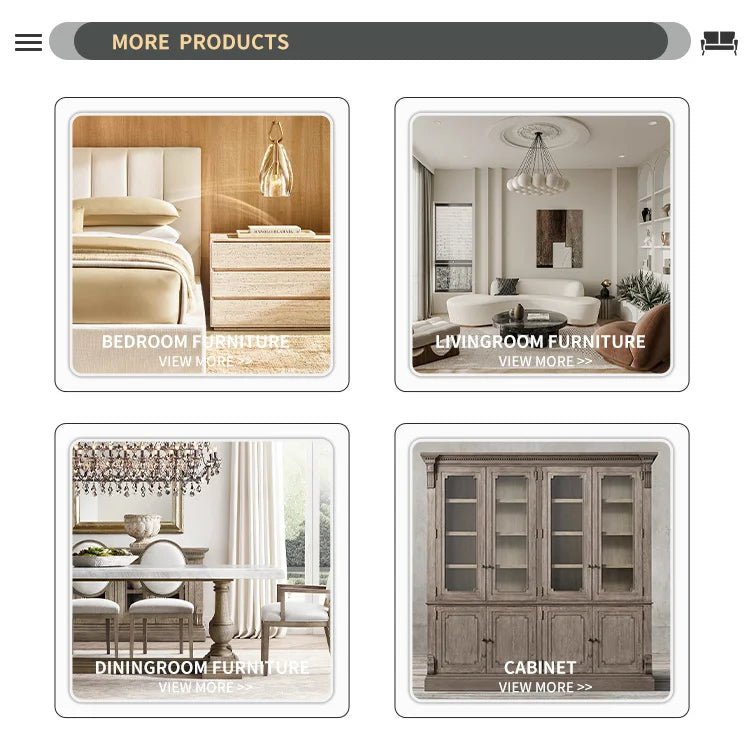 Luxurious and Elegant Interior Furniture High-end Atmospheric Bedroom Furniture Wooden Nightstands
