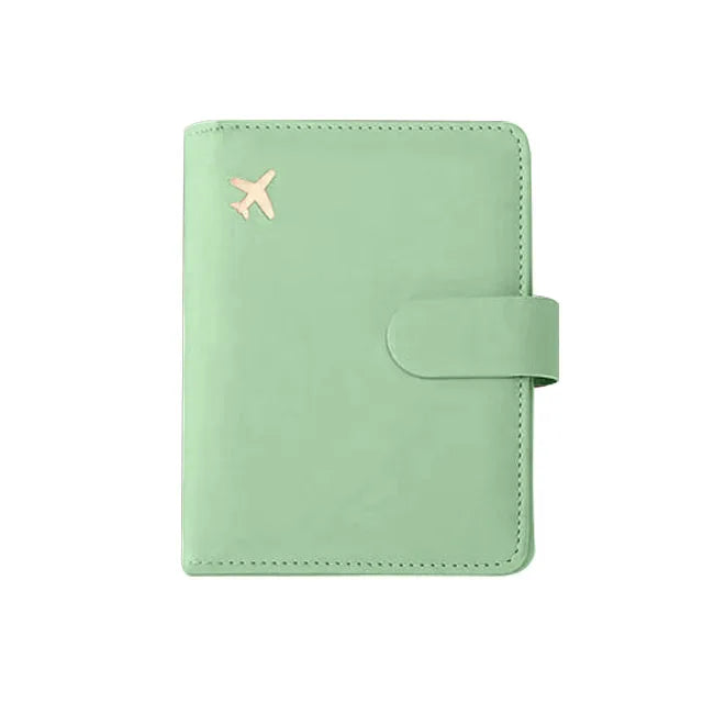 Leather Passport Holder Covers Case Waterproof Travel Credit Card Wallet Cute Passport Book for Women/Men Buckle Passport Cover