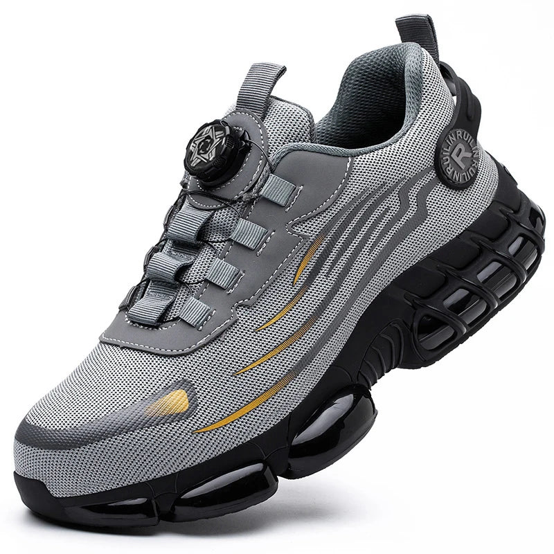 Men's Safety Shoes Protection And Elastic Safety Boots Fashionable Casual Shoes Breathable Odor Protection Men's Work Shoes