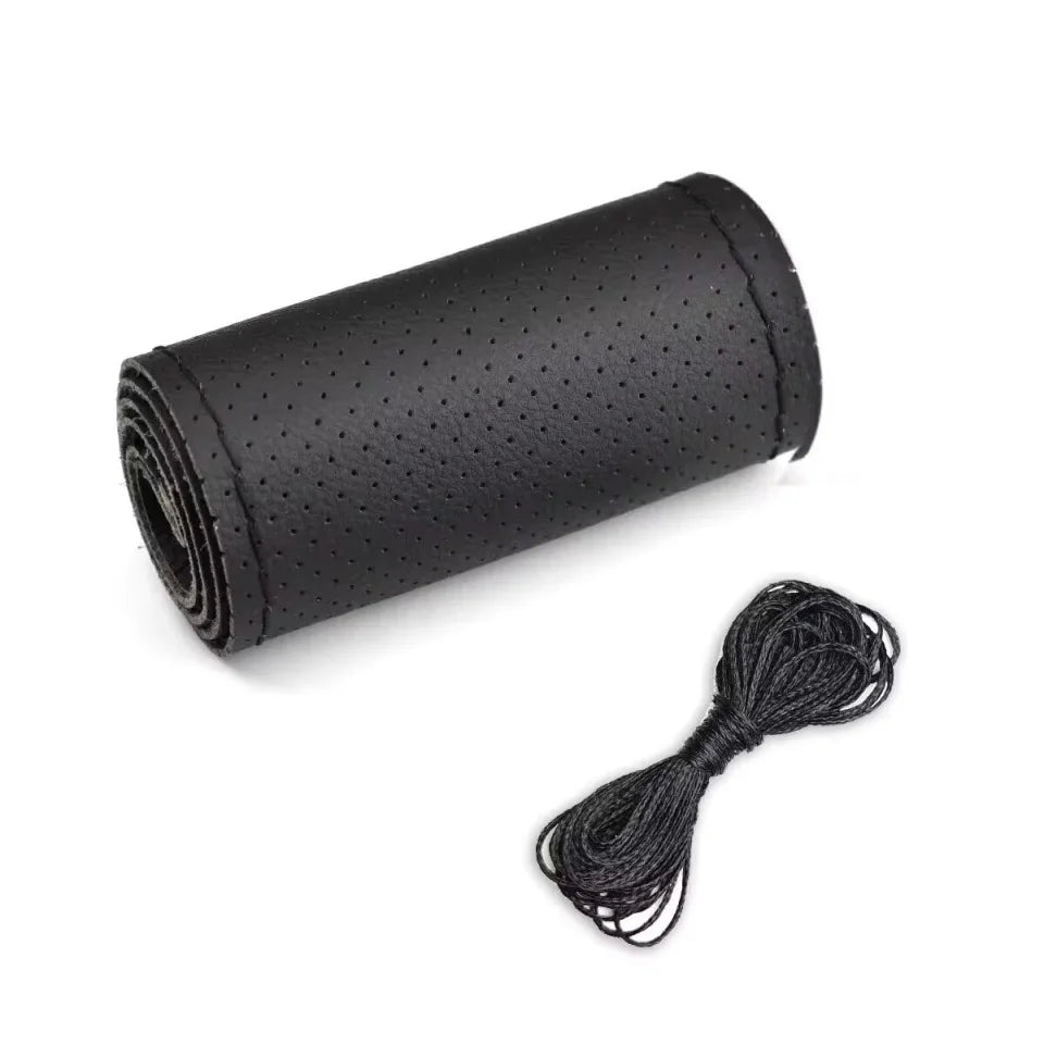 DIY Car Steering Wheel Cover Fiber Leather with Needle Braid on Steering Wheel SkidProof Car Styling Interior Accessorie