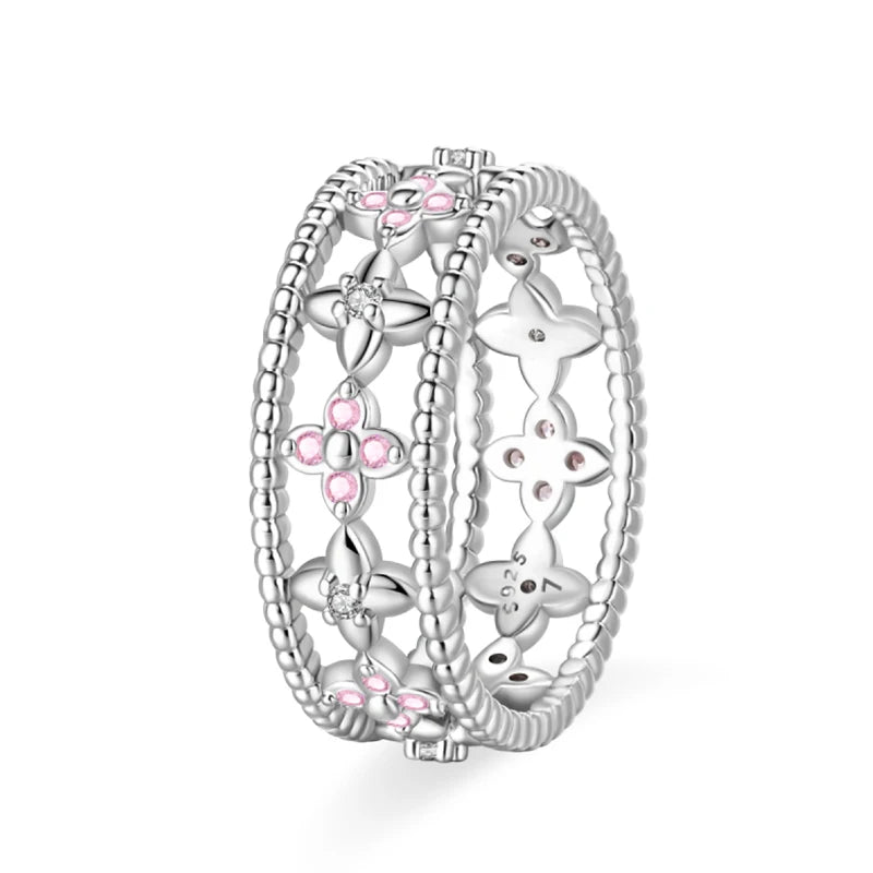 Rings For Women 925 Silver Size 6-9 Ocean Flower Sun Butterfly Heart Hollow Ring Fit For Engagement Weddings Fine Jewelry Gifts