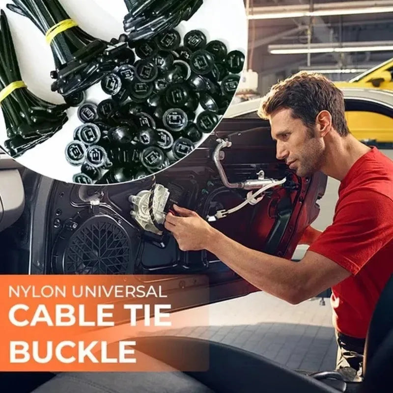 Universal Nylon Cable Tie Buckle Auto Fastener Screw Replacement Clip Car Fender Trunk Engine Guard Panel Wire Management Secure