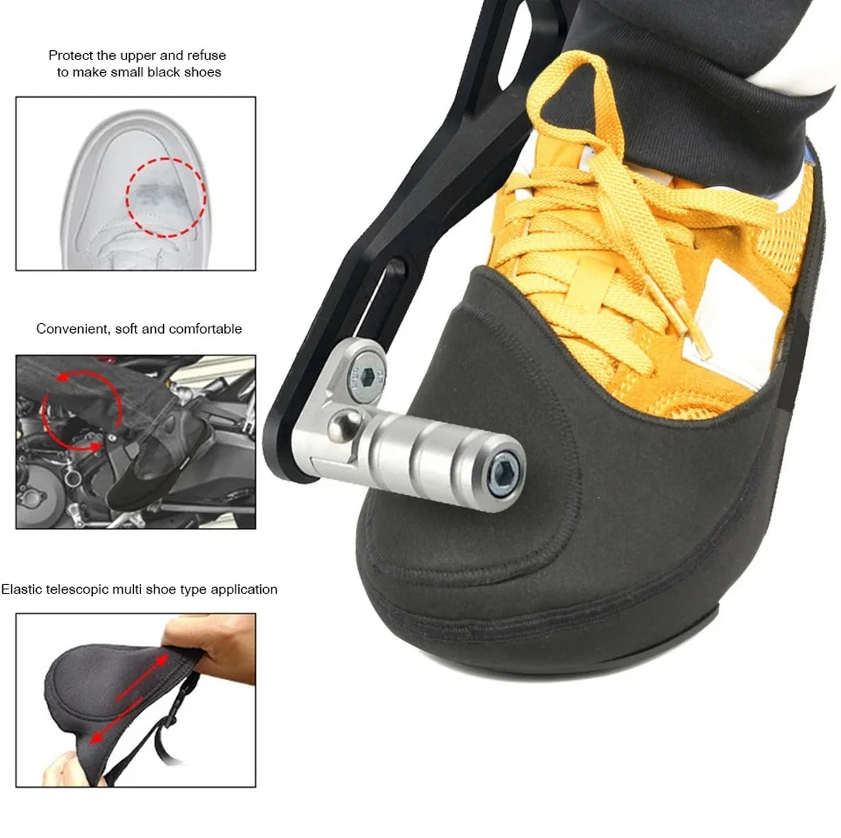 Motorcycle Shoes Shifter Protector Anti-slip Waterproof Black Gear Shifter Lightweight Boot Cover Shifter Guards Protector