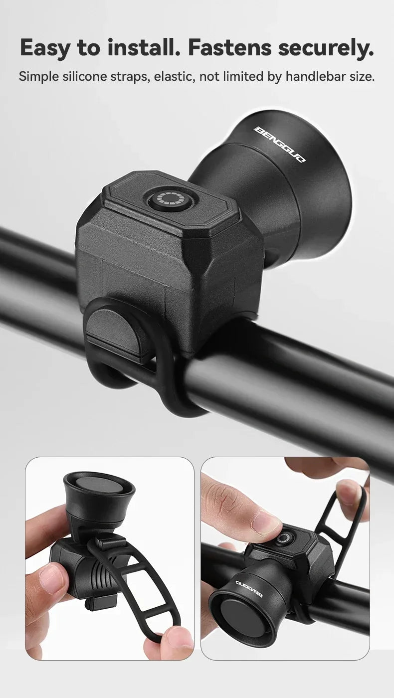 Bicycle Horn Mountain Bike Battery/USB Charging Waterproof Electronic Bike Bell Riding Equipment Children's Scooter Accessories