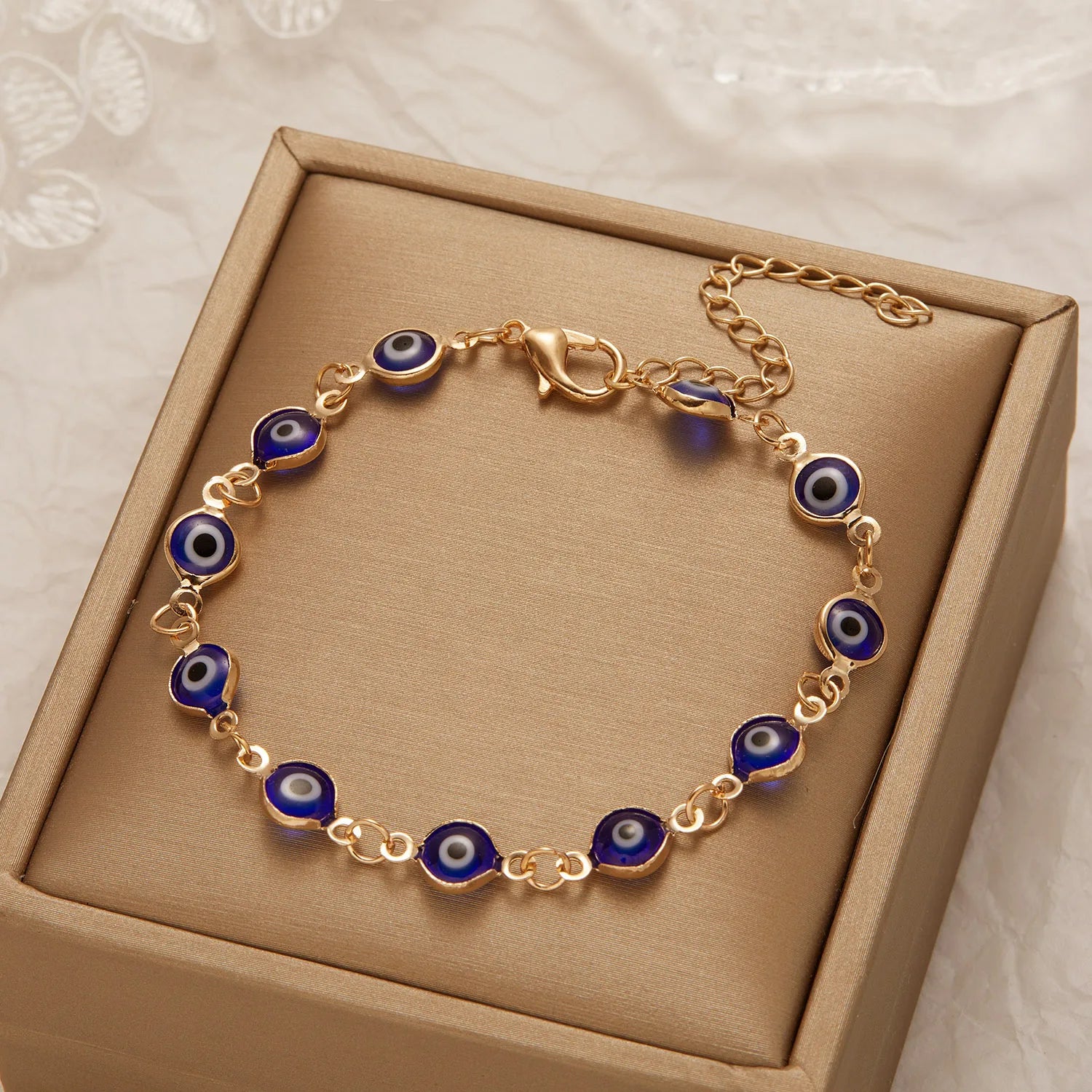 Clearance_Lucky Turkey Evil Eye Bracelet For Women Men Colorful Red Blue Eye Adjustable Metal Chain Bangles Good Luck Wealth Jew