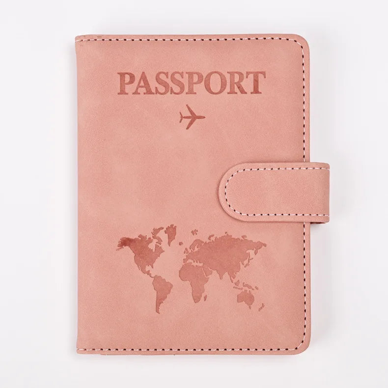 Leather Passport Holder Travel Wallet with ID Credit Card Slot PU Leather Passport Covers Case RFID Blocking Passport Protector