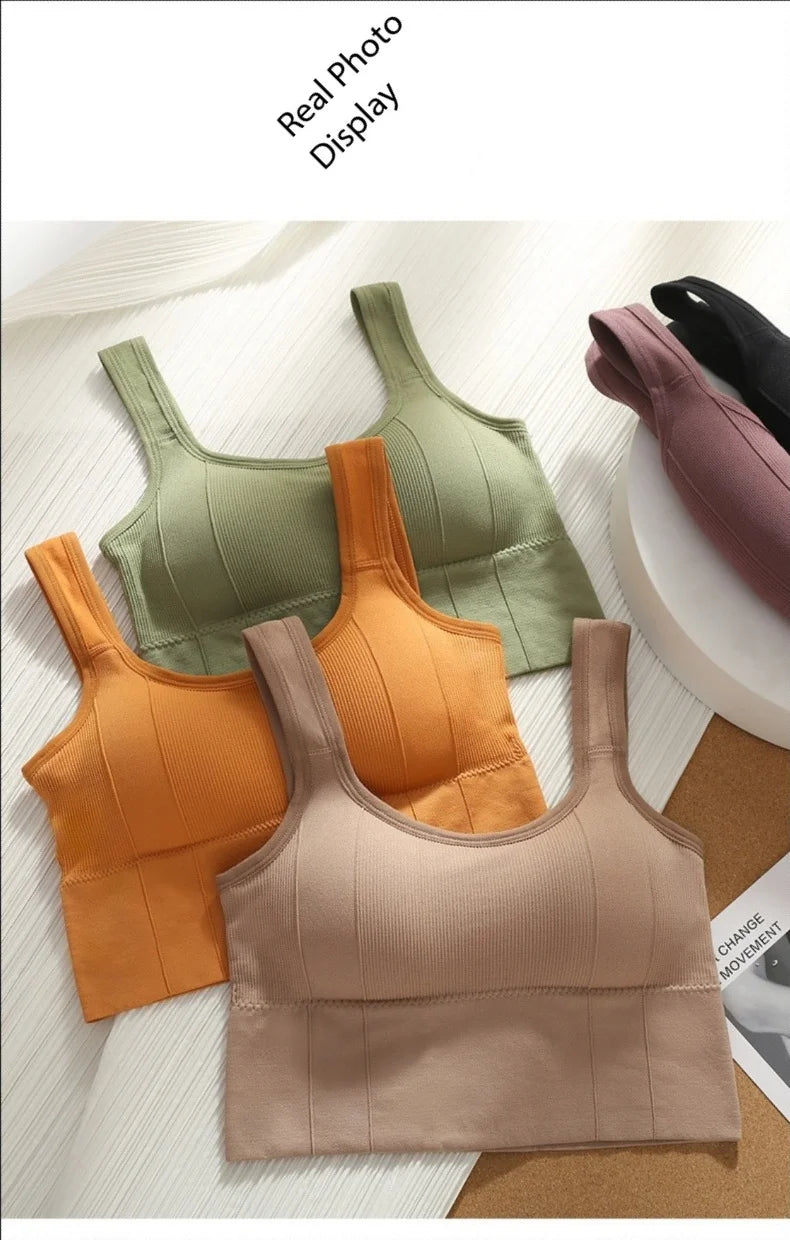Breathable Sports Bra Anti-Sweat Fitness Top Women Seamless Yoga Bra Shockproof Crop Top Push Up Sport Bra Gym Workout Top