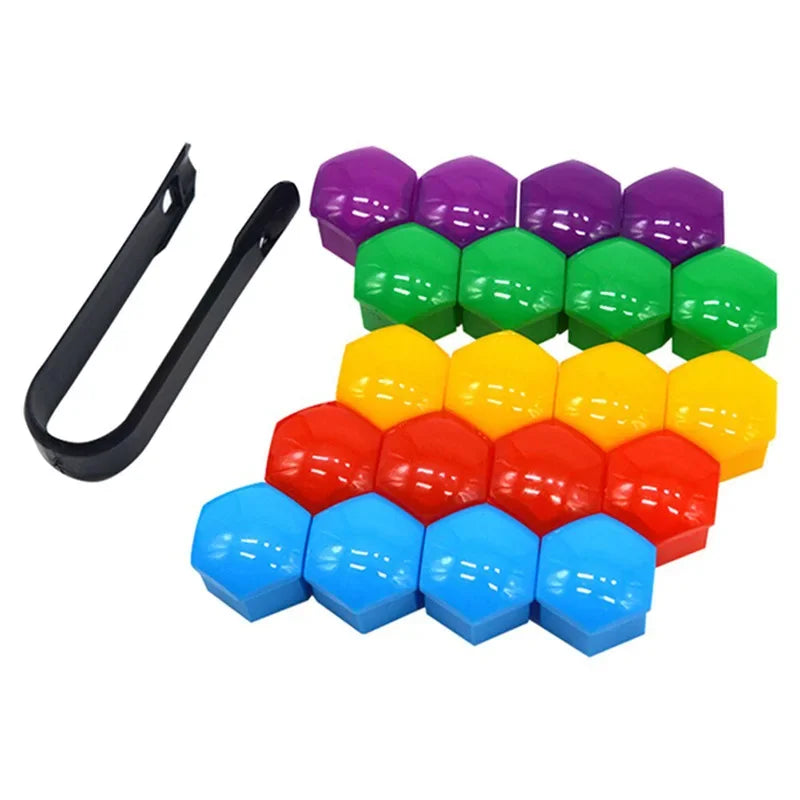 20 Pcs Car Wheel Nut Caps 17mm/19mm/21mm Auto Hub Screw Cover Black Plastic Anti Dust Car Wheel Nut Bolt Covers Tire Accessories