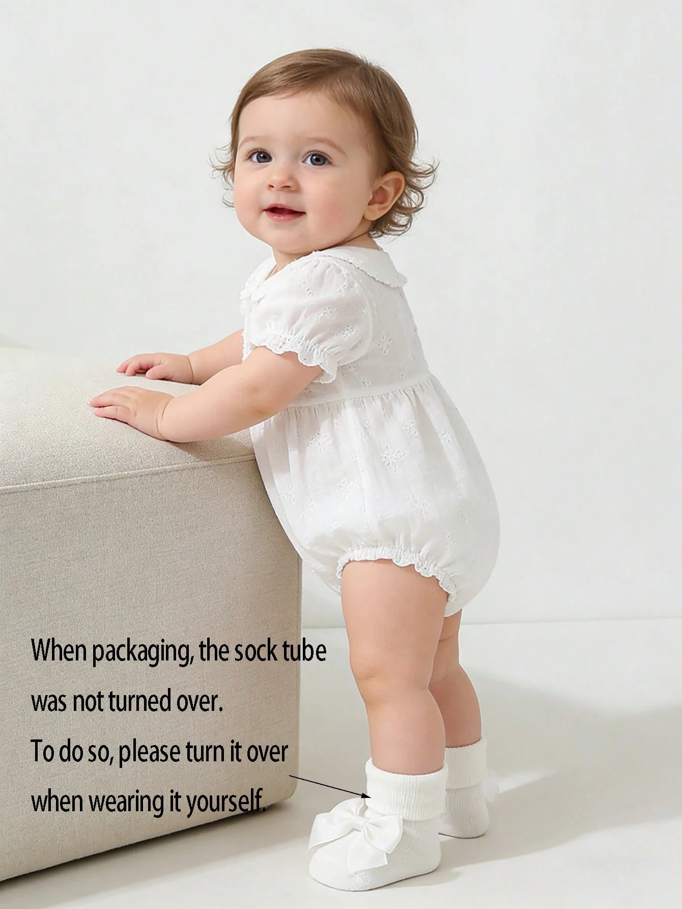 3 Pairs of Girls' Bow-Tie Decorated Cotton Short Socks, Sweet and Adorable Baby Ankle Socks for Babies to Wear When Learning to Walk