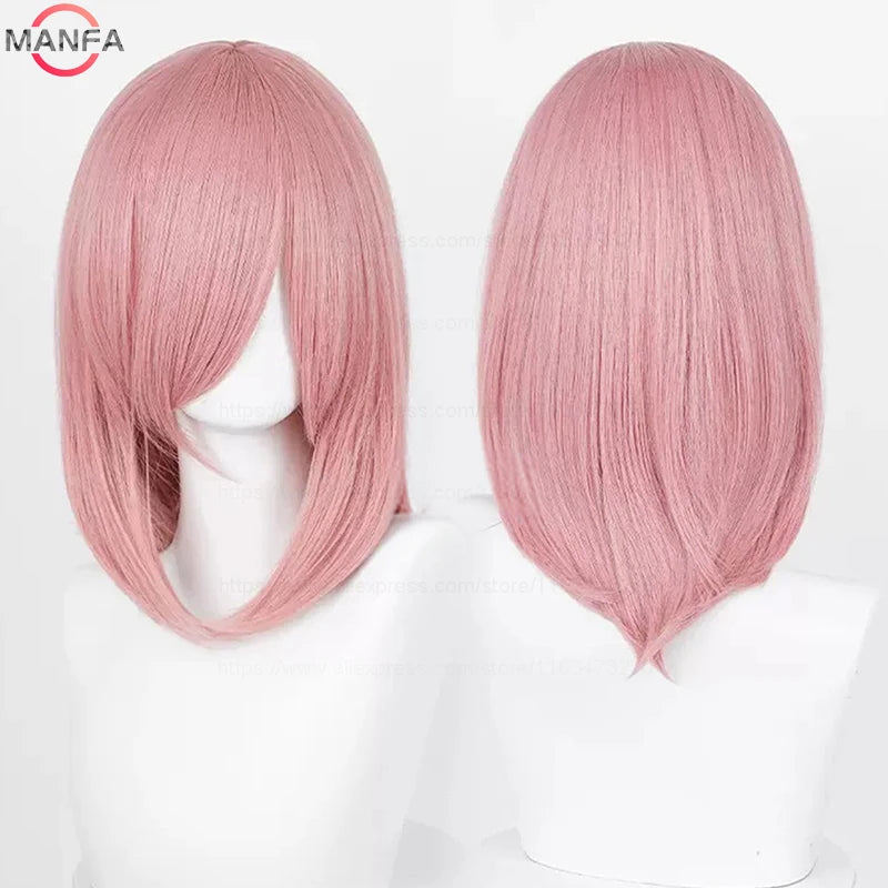 40cm Medium Basic Anime Cosplay Wig Bang Blond  Black White Red Pink Green Brown Gold Blue Heat Resistant Synthetic Hair Wigs