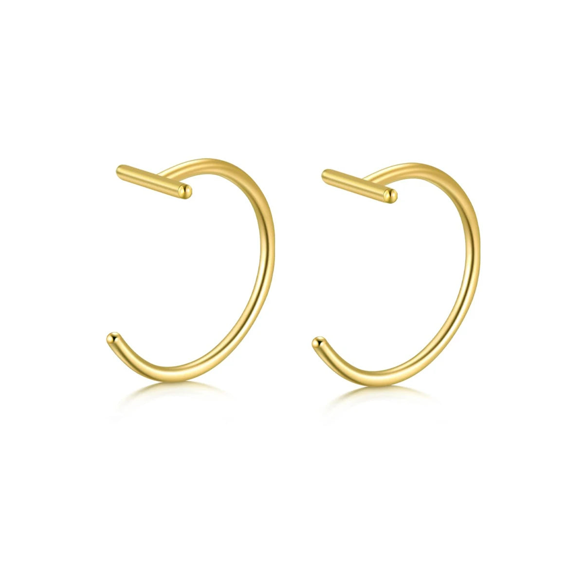 18G Clip-On Fake Lip Ring Stainless Steel Hypoallergenic Punk Non Piercing Lip Hoop 18K Gold Plated Cartilage Conch Cuff Earring