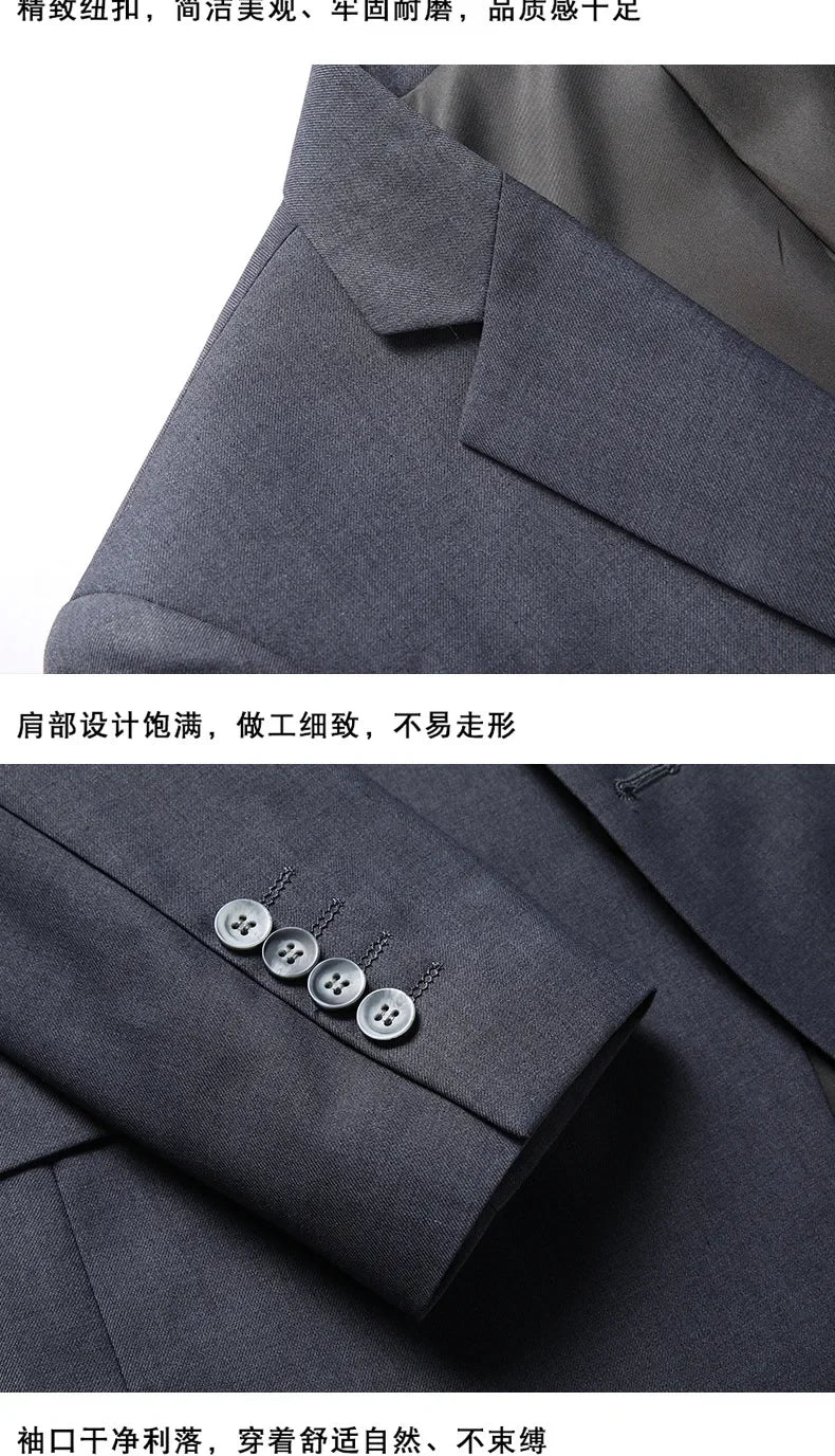 Suit Boutique Men's Fashion Business (Blazer+ Vest + Trousers) Gentleman's Wedding Casual Professional Formal Suit 3 Piece M-6XL