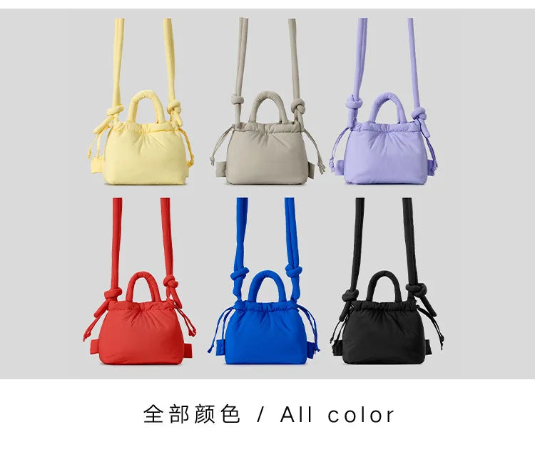 Fashion Small Puffer Tote Bag Designer Padded Women Shoulder Bags Nylon Down Cotton Crossbody Bag Mini Lady Handbags 2025