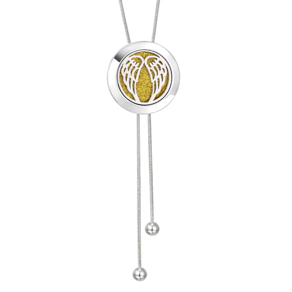 Tree Of Life Aromatherapy Necklace Spiral Open Perfume Locket Essential Oil Diffuser Tassel Pendant Necklace Aroma Jewelry Gift