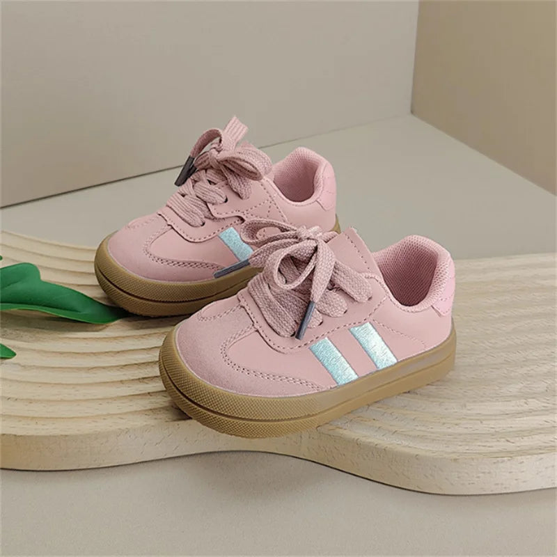 2025 New Spring Baby Shoes Leather Toddler Kids Sneakers Outdoor Boys Tennis Soft Sole Fashion Little Girls Sneakers EU 16-25