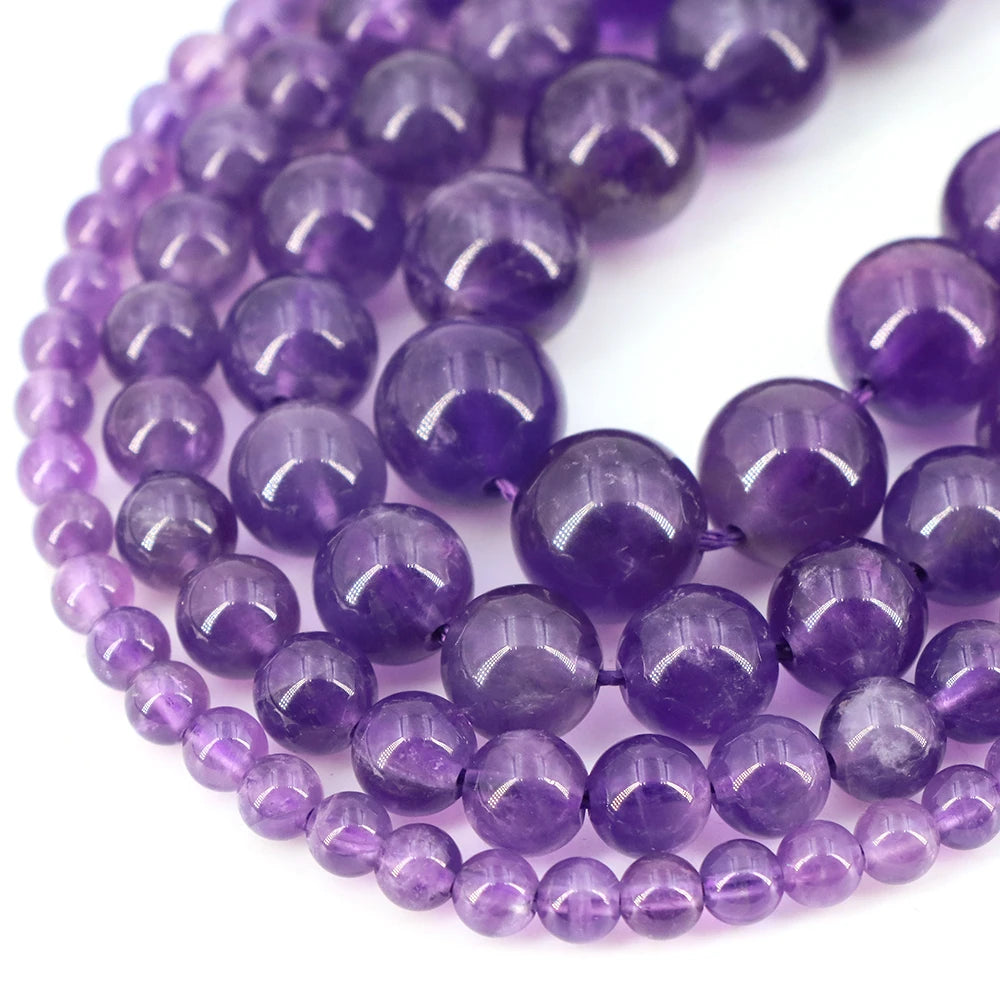 Natural Stone Beads Blue Tiger Eye Crystal Amethyst Rose Quartz Gemstone Bead for Jewelry Making Bracelet Necklace 4/6/8/10MM