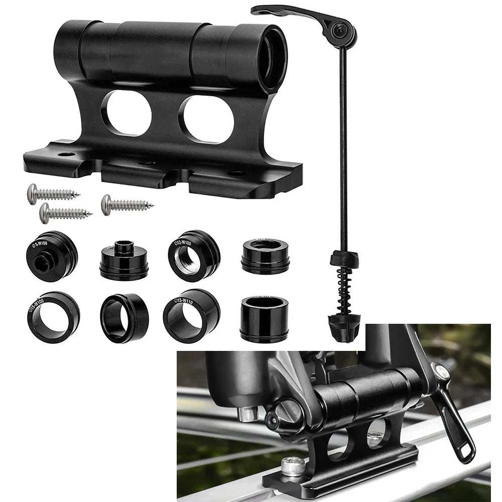 Bike Fork Mount Quick Release Thru Axle Carrier, Bicycle Car Roof Rack Bike Holder for 20mm Thru Axle