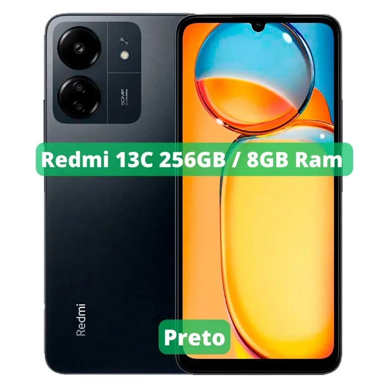 Xiaomi Redmi 13C Versão Global | Smartphone 4G , ROM Global , Câmera 50MP , Carregador  18W Mobile Phones Smartphone