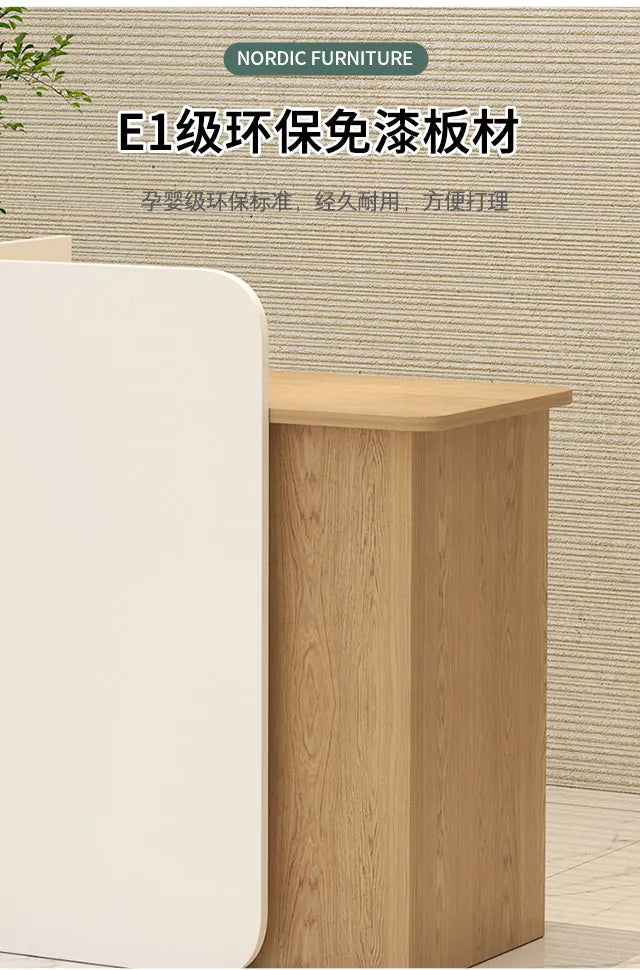 Customized Glamour Desk Table Trendy Aesthetic European Storage Reception Desk Elegant Classic Rezeptionstheke Office Furniture