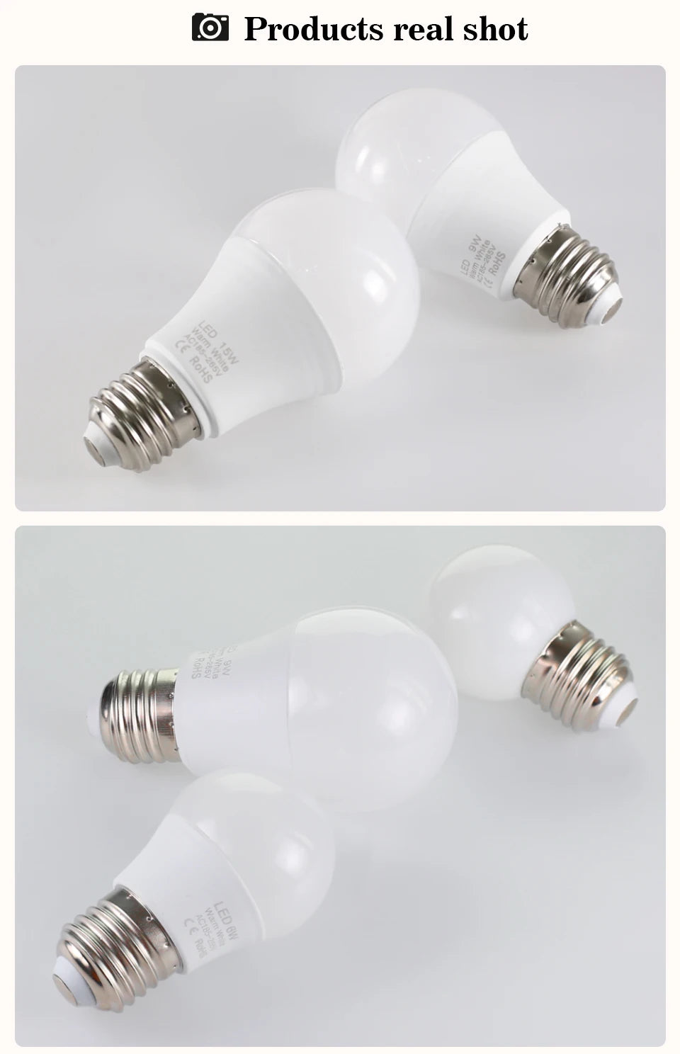 E27 LED Bulb Smart IC Energy Saving Light 220V-240V High Brightness Indoor Home Lighting Ampoule Bombilla Lampada Projector Lamp