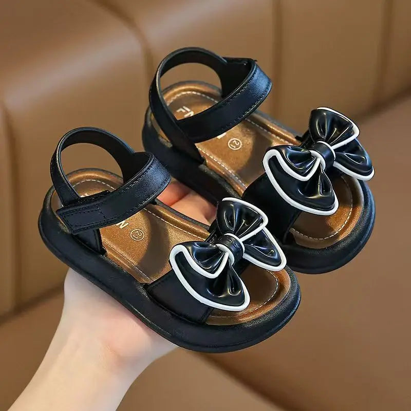 New Fashionable Girls Sandals Summer Bow Princess Sandals 3-14 Years Old Students Children Outside Wearing Versatile Sandals