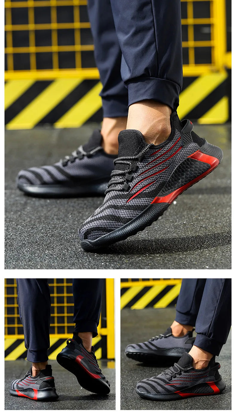 Men Work Safety Shoes Anti-puncture Protective Shoes Men Indestructible Work Shoes Men Boots Lightweight Breathable Safety Boots
