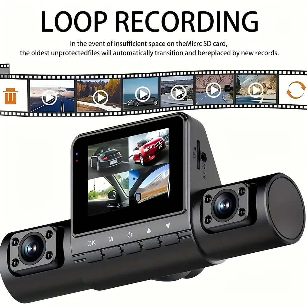 4 Camera Car Dash Cam 2.0 inch 1080P Front Cameras  480P Rear/Left/Right Cameras Wide-Angle Night Vision Collision