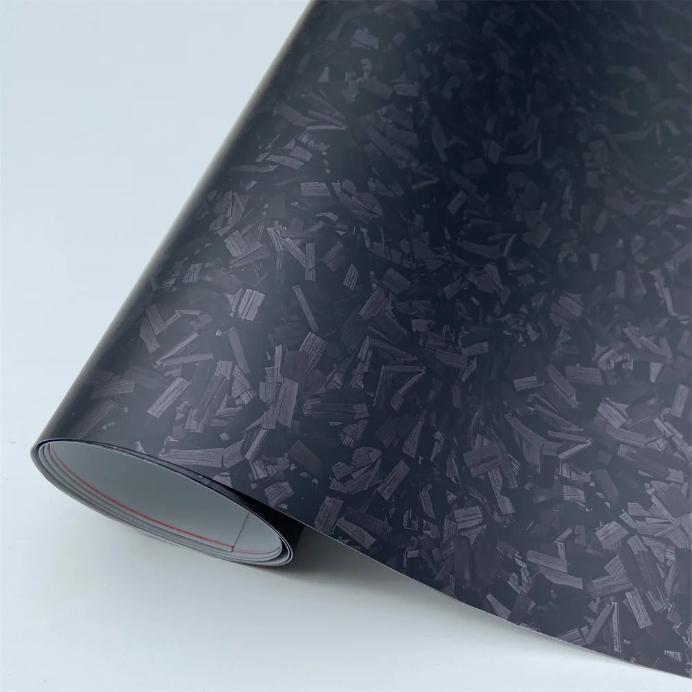 Glossy Laser Forged Carbon Fiber Vinyl Wrap Self-Adhesive Car Sticker Waterproof for Automotive Styling Interior Decoration Film